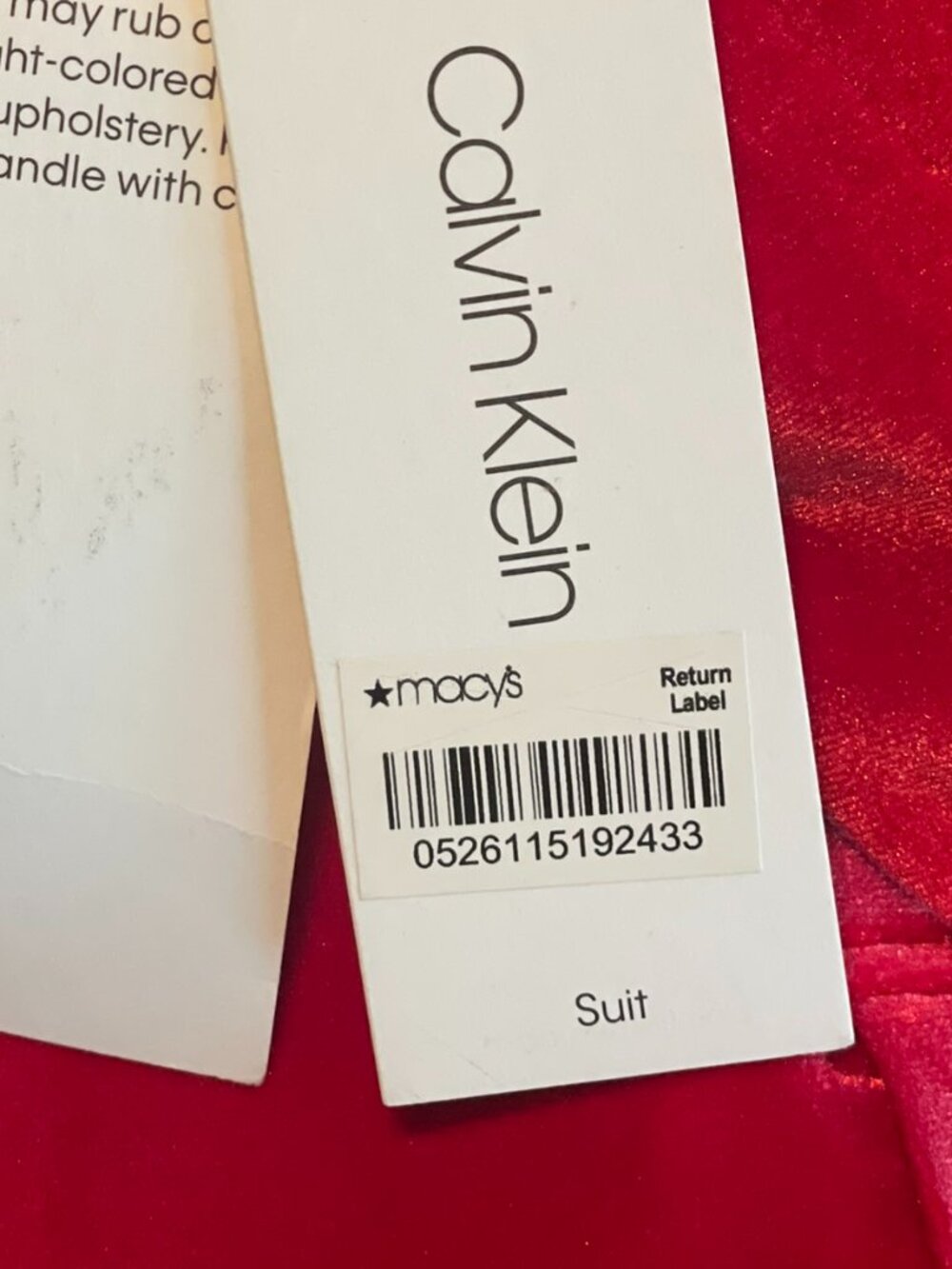 Calvin Klein Red Velvet Tuxedo Jacket Women's Size 10 NWT - Picture 8 of 8